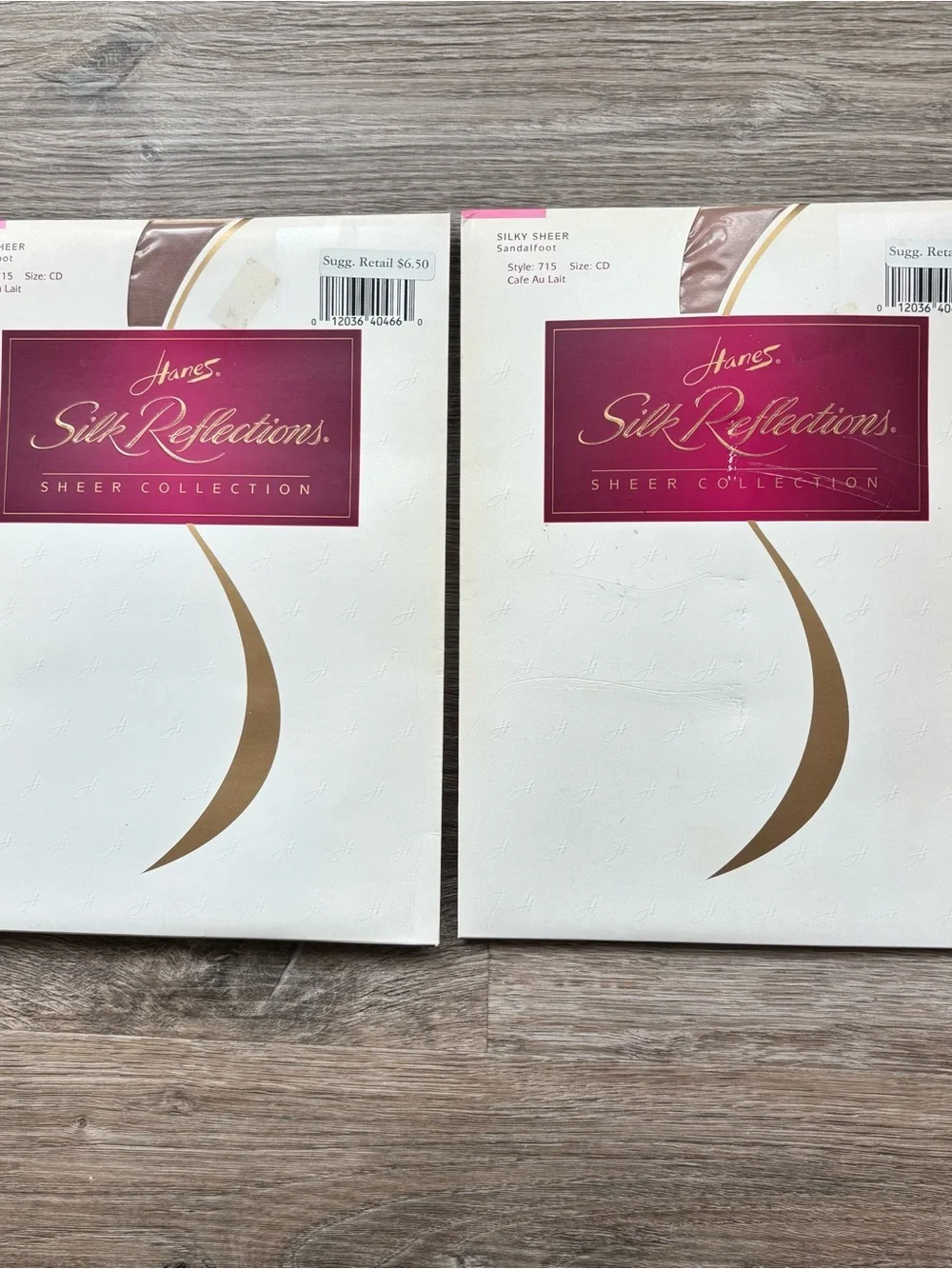 Hanes Silk Reflections Sandalfoot Pantyhose Nylons NWT Vintage in Cafe Au Lait